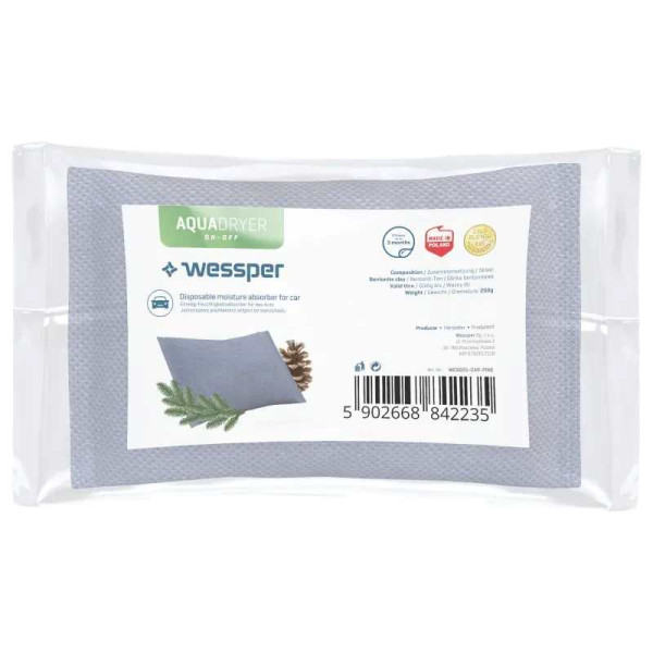 Wessper Samochodowy pochłaniacz wilgoci  WES031-CAR ,250g ,jednoraz.,do 3 m-cy ,sosna [840996]