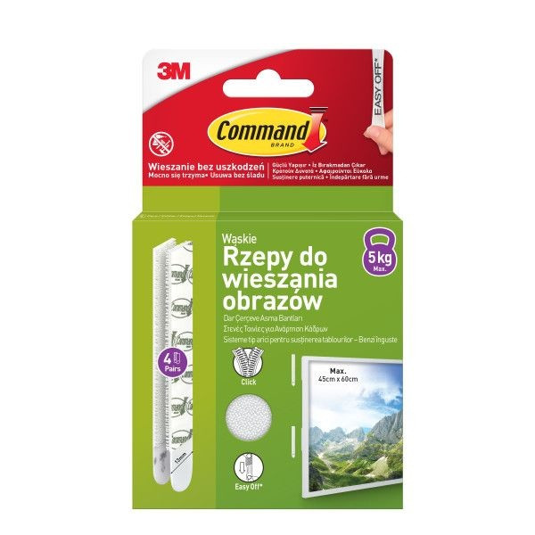 Rzepy Command do obrazów wąskie 4 szt., 5kg 17207