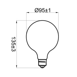 Żarówka LED E27 8W 960lm - G95 230V 3000K (ciepło-biała) - EDG020WW-M INQ