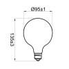 Żarówka LED E27 8W 960lm - G95 230V 3000K (ciepło-biała) - EDG020WW-M INQ