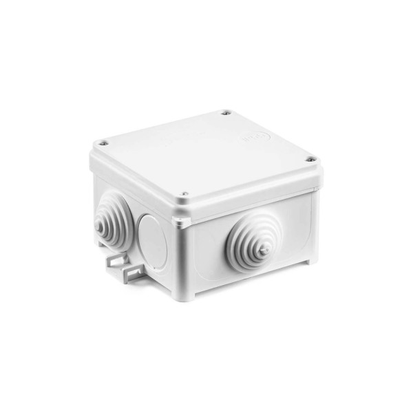 Puszka naścienna 53 x 83 x 83mm, z dławnicami, bezhalogenowa, samogasnąca, UV, IP 55 - N80x80 Simet