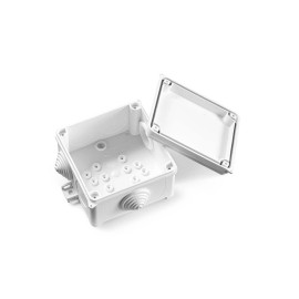Puszka naścienna 53 x 83 x 83mm, z dławnicami, bezhalogenowa, samogasnąca, UV, IP 55 - N80x80 Simet