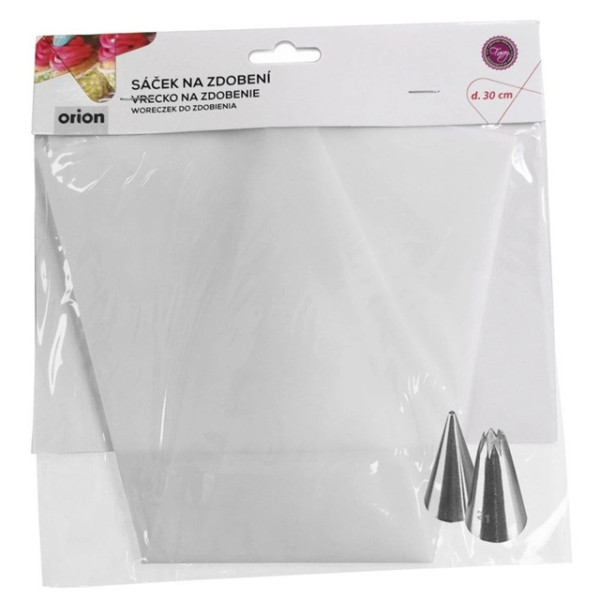 Rękaw cukierniczy silikonowy 30cm - 2 tylki (3 elem.) - Orion 142248