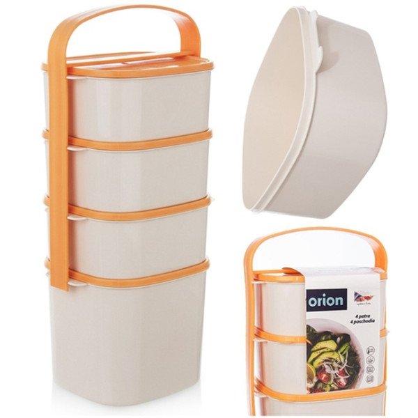 Menażka obiadowa plastikowa 4-poziomowa 2l, 3x1,15 l - 120963 Orion