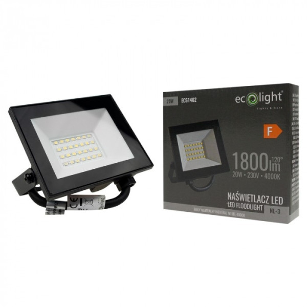 NL-3 20W Naświetlacz LED 4000K 1800lm IP65 EC61462