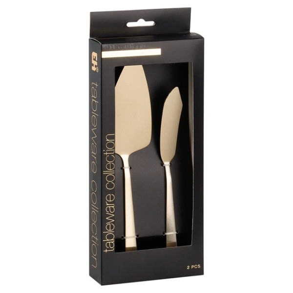 Zestaw DO CIASTA łopatka + nóż do krojenia ciasta tortu złoty - 139749 Excellent Houseware