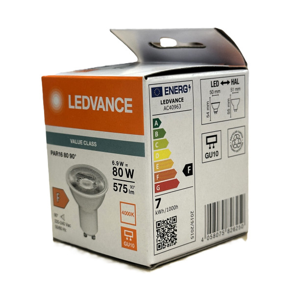 Żarówka LED GU10 6,9W ( 80W) 4000K (neutralna) 90 st. - LED VALUE