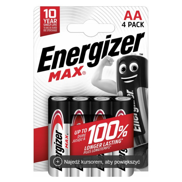Bateria AA (LR6) alkaliczna 1,5V MAX Energizer (blister 4 szt.)