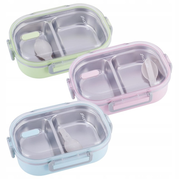 Lunch box obiadowy pojemnik 2-komorowy 0,65L - Kamille 2118 