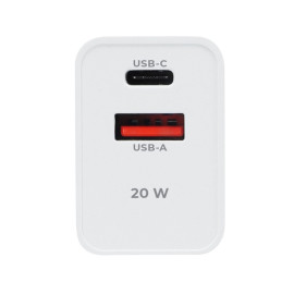 Maxlife MXTC-13-20AC ładowarka sieciowa 20W PD QC  1xUSB-C + 1xUSB biała