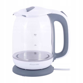 RG Kamille czajnik elektr. szkło 1,7L ,LED ,2000W , biało-szary 1720G [923154]