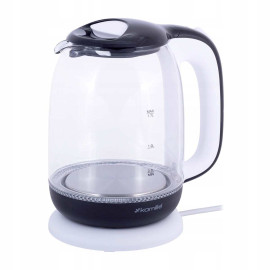 RG Kamille czajnik elektr. szkło 1,7L ,LED ,2000W , biało-czarny 1720B [923161]