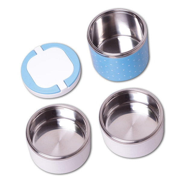 Kamille pojemnik termi. 1,08L ,2 poziomy, PP/inox , nieb/ziel/róż 2103