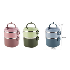 Kamille pojemnik termi. 1,0L , PP/inox , nieb/ziel/róż 2135