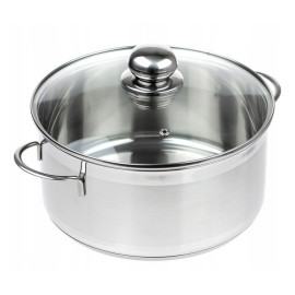 Garnek stalowy 5,2L 24cm, indukcja, z pokrywką - SSW CITY