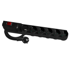 Przedłużacz przeciwprzepięciowy, 5-krotny, 1,5m + 2 gniazda USB - MPSF2U-501-2 