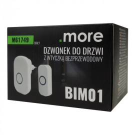 Dzwonek bezprzewodowy BIM-01 biały (dzwonek-230V / przycisk-bateria) M61749 