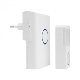 Dzwonek bezprzewodowy BIM-02 biały (dzwonek-230V / przycisk-bateria) M61751