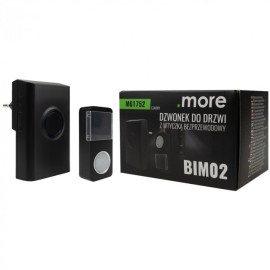 Dzwonek bezprzewodowy BIM-02 czarny (dzwonek-230V / przycisk-bateria) M61752