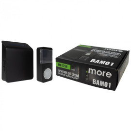 Dzwonek bezprzewodowy BAM-01 czarny (dzwonek-bateria / przycisk-bateria) M61754
