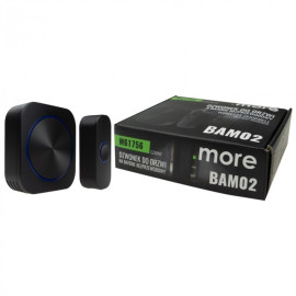 Dzwonek bezprzewodowy BAM-02 czarny (dzwonek-bateria / przycisk-bateria) M61756