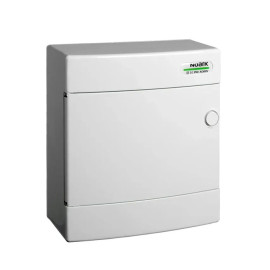 PNS 8W Plast. obudowa instal., białe. drzwi, natynk., IP40, 1 rząd, 8 modułów, 101504
