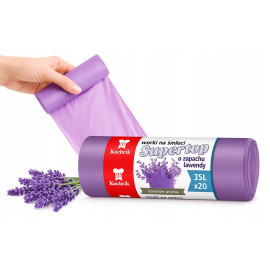 Kuchcik, Worki na śmieci HDPE o zapachu lawendy, wiązane 35L, 20 szt. [2883]