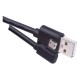 SM7005BL  PRZEWÓD microUSB (wtyczka dwustronna!) do USB (USB 2,0, szybkie ładowanie 2A, dł.1m) CZARNY
