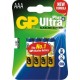 Bateria AAA (LR03) alkaliczna 1,5V - UltraPlus 24AUP-U4 GP (cena za blister 4 szt.)